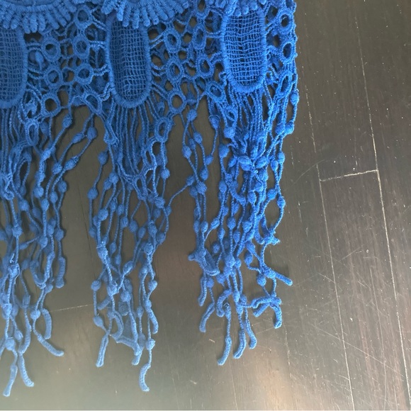 Royal blue crochet layering tank top, size small/medium - Picture 2 of 5